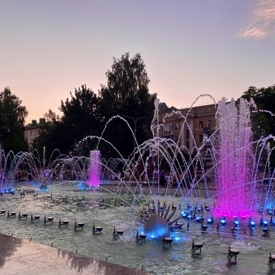 Акватория сдала обновленный фонтан в сквере 40-летия Победы, Могилев